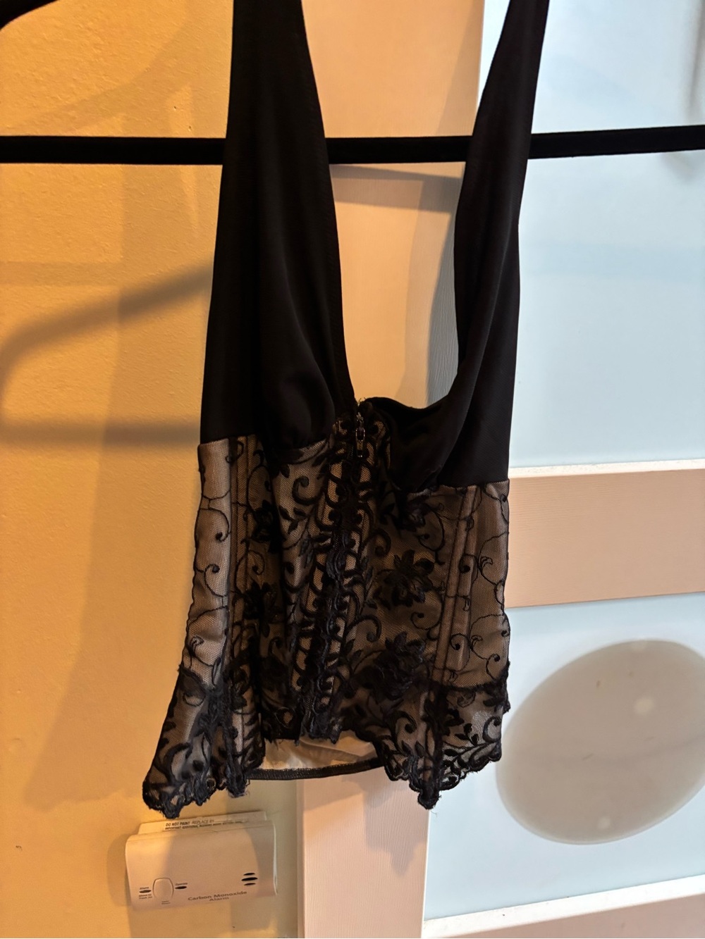 Frederick's of Hollywood Black Lace Plunge Chemise